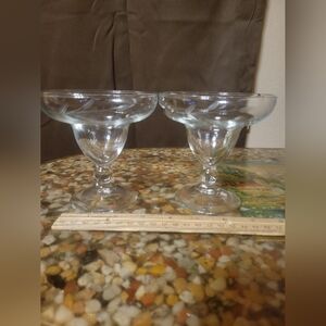 vintage anchor hocking coupette marguerite glass shrimp cocktail etched glass x2